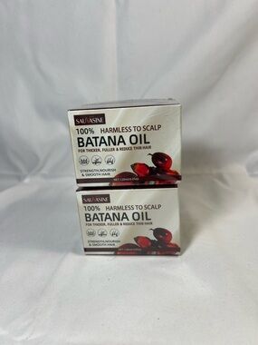 Batana Oil Hair Treatment - Nourishing Scalp Oil in Cream and Red Packaging